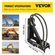 Hydraulic Backhoe Thumb, 45.7cm 1.27cm Thickness Heavy Duty Excavator Thumb, Black Steel Weld On Thumb V952-FCMZ18INDYYYG12MMV0