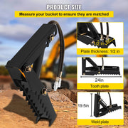 61cm Hydraulic Backhoe Excavator Thumb Attachments Weld On 1.27cm Teeth Thick Steel Plate Assembly 12MM V952-FCMZ24INDYYYG12MMV0