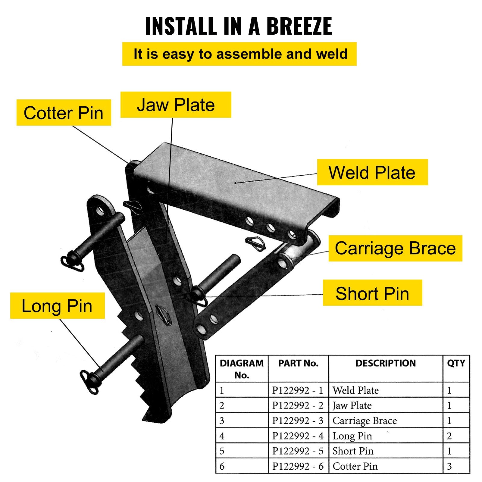 61cm Hydraulic Backhoe Excavator Thumb Attachments Weld On 1.27cm Teeth Thick Steel Plate Assembly 12MM V952-FCMZ24INDYYYG12MMV0