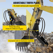61cm Hydraulic Backhoe Excavator Thumb Attachments Weld On 1.27cm Teeth Thick Steel Plate Assembly 12MM V952-FCMZ24INDYYYG12MMV0