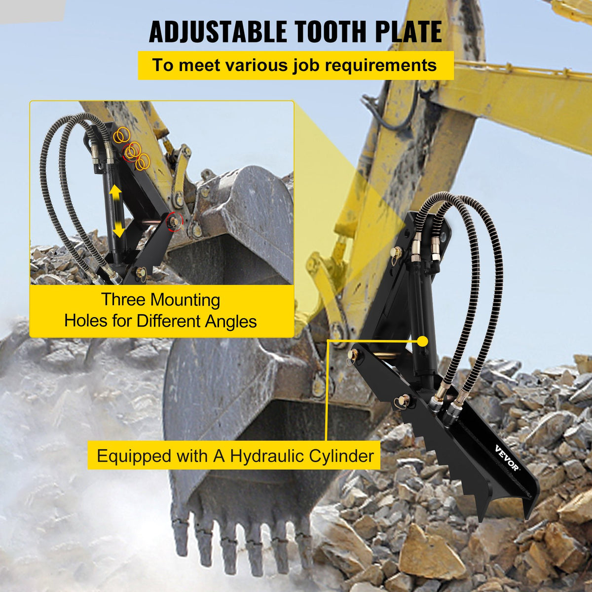 61cm Hydraulic Backhoe Excavator Thumb Attachments Weld On 1.27cm Teeth Thick Steel Plate Assembly 12MM V952-FCMZ24INDYYYG12MMV0