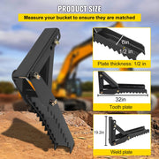 32 inch Backhoe Excavator Thumb Attachments Weld On Adjustable Boom Tractor Excavator 1/2Inch Teeth Thick V952-FCMZ32INCBH12MM01V0