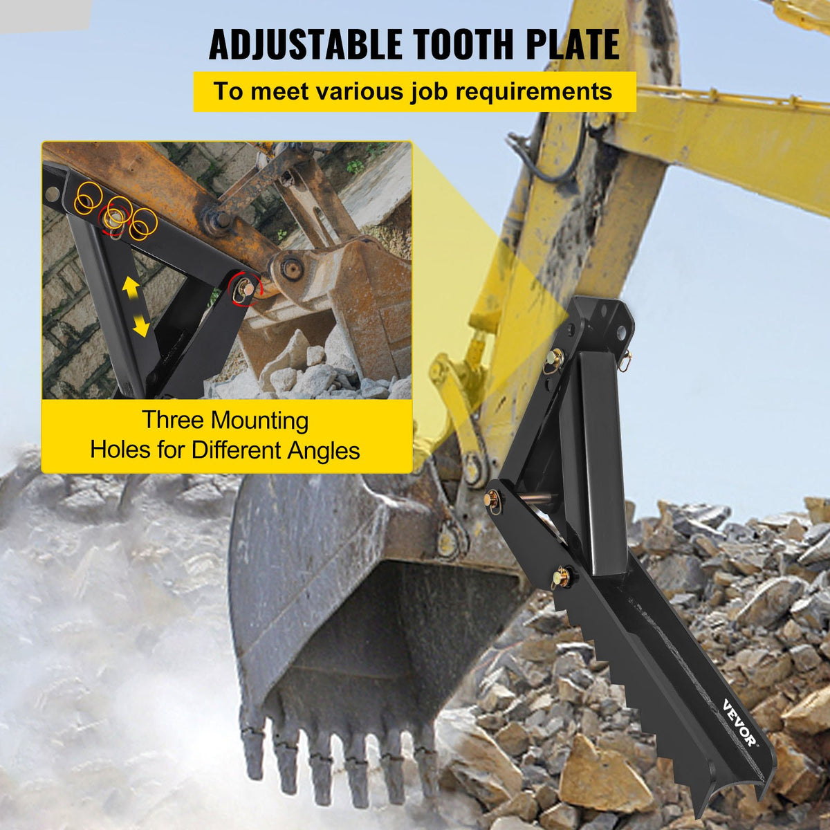 32 inch Backhoe Excavator Thumb Attachments Weld On Adjustable Boom Tractor Excavator 1/2Inch Teeth Thick V952-FCMZ32INCBH12MM01V0