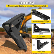Backhoe Excavator Thumb Attachments, 91.44 cm Adjustable Extreme Weld On Backhoe Thumb Hoe Clamp 1.27 cm Inch V952-FCMZ36INJCCBH16MMV0