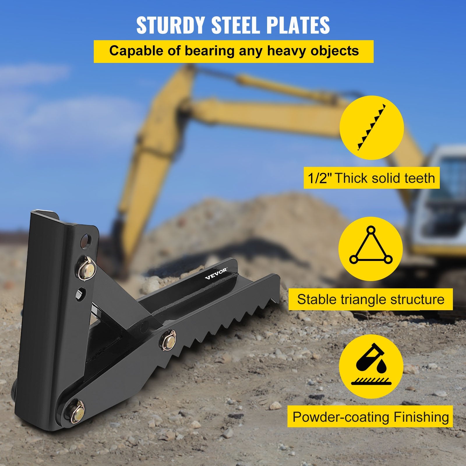 Backhoe Excavator Thumb Attachments, 91.44 cm Adjustable Extreme Weld On Backhoe Thumb Hoe Clamp 1.27 cm Inch V952-FCMZ36INJCCBH16MMV0