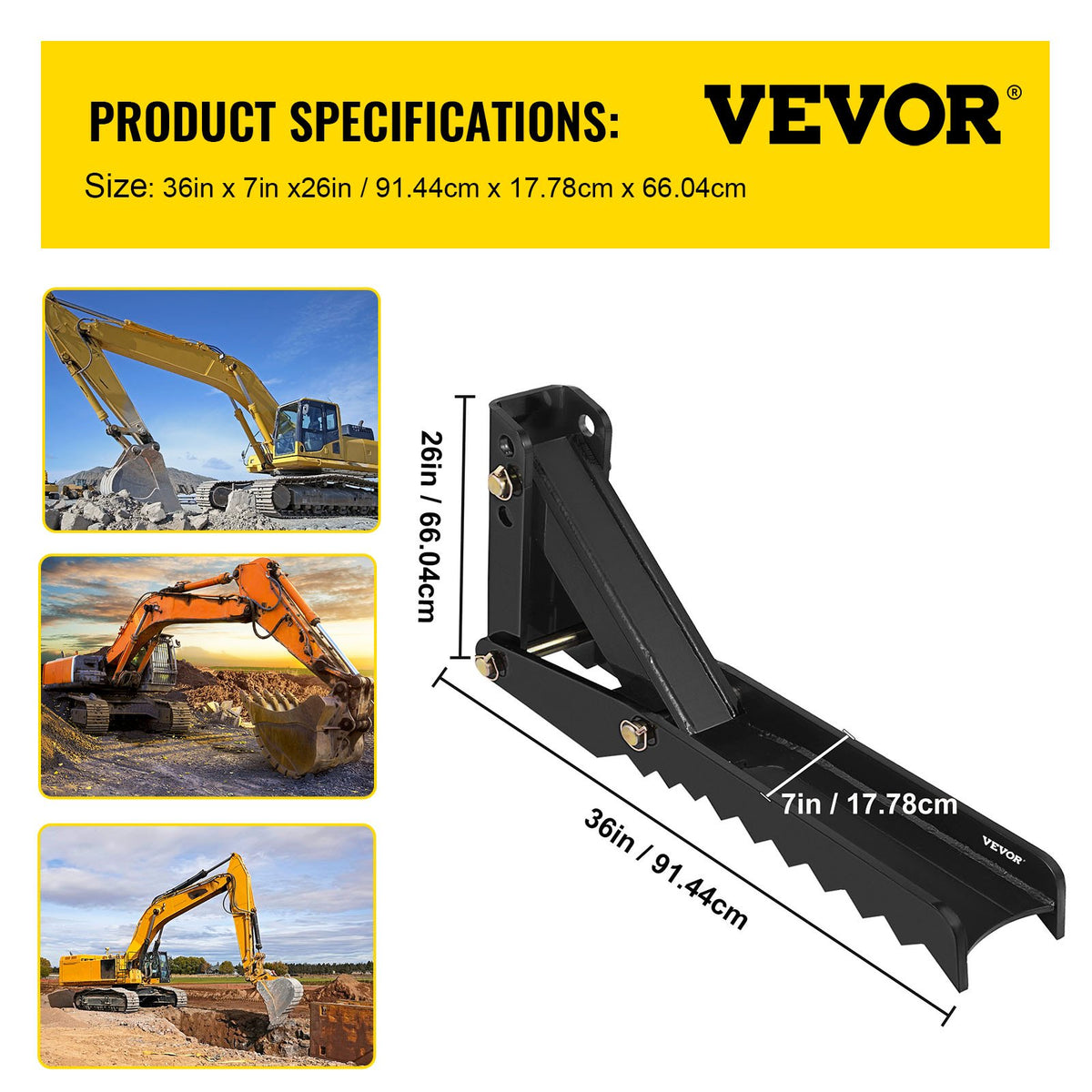Backhoe Excavator Thumb Attachments, 91.44 cm Adjustable Extreme Weld On Backhoe Thumb Hoe Clamp 1.27 cm Inch V952-FCMZ36INJCCBH16MMV0