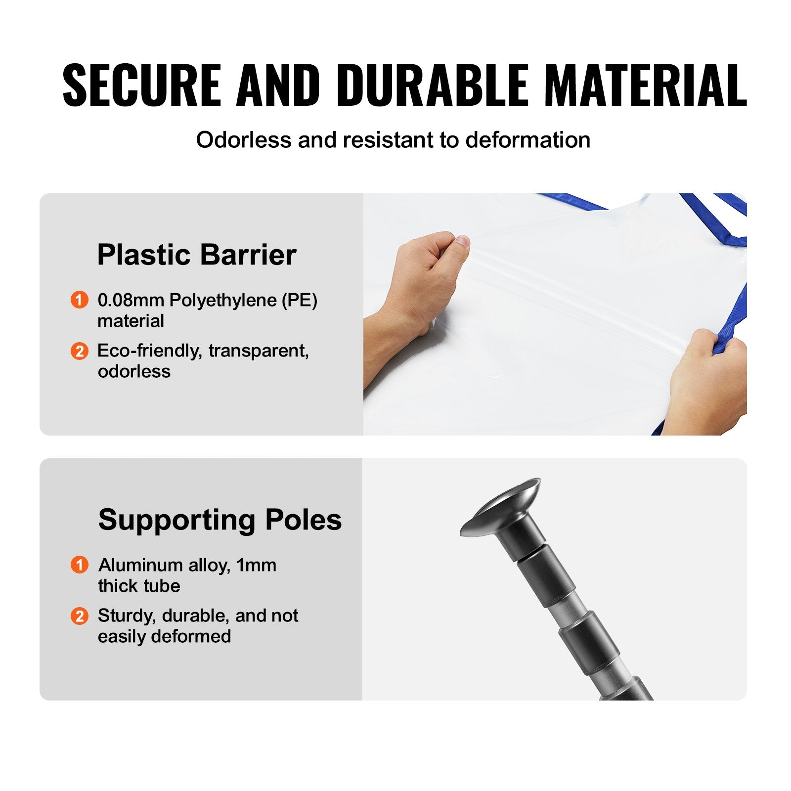 Dust Barrier Poles, 12 Ft Barrier Poles, Dust Barrier System with 4 Telescoping Poles, Magnetic Zipper, Carry V952-FCPZYCY410FTV2QEBV0