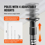 Dust Barrier Poles, 12 Ft Barrier Poles, Dust Barrier System with 4 Telescoping Poles, Magnetic Zipper, Carry V952-FCPZYCY410FTV2QEBV0