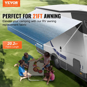 RV Awning Fabric Replacement, 6.15m Fabric Length for 6.4m Awning, Heavy Duty 3-Ply 16oz PVC Camper Awning V952-FCZYPML21YC09JIMMV0