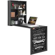 Wall Mounted Desk, Fold out Convertible Desk, Multi-Function Folding Wall Table with Chalkboard for Home V952-FDBGZBHBZXK0THXAQV0