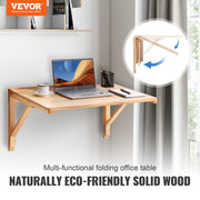 Wall Mounted Folding Table, Wall Mounted Drop Leaf Tables, Solid Wood Floating Desk for Dining, Laundry Room, V952-FDBGZSMDB000O92SXV0