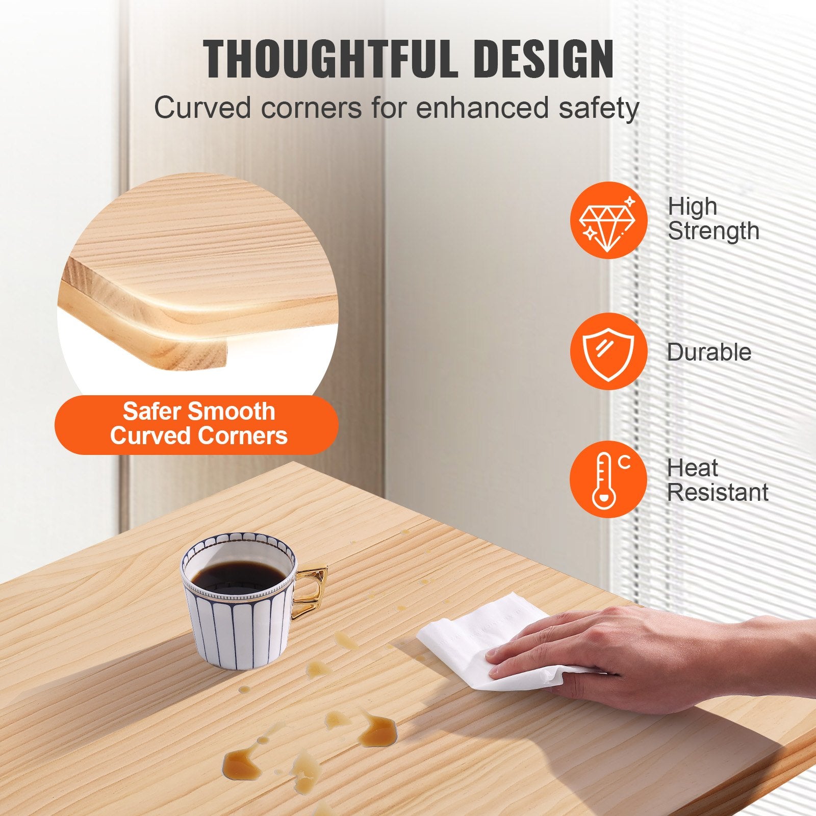 Wall Mounted Folding Table, Wall Mounted Drop Leaf Tables, Solid Wood Floating Desk for Dining, Laundry Room, V952-FDBGZSMDB000O92SXV0