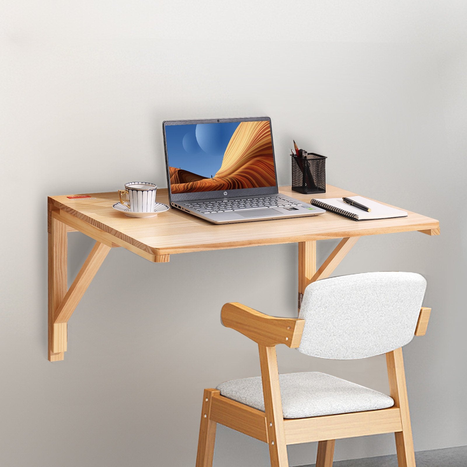 Wall Mounted Folding Table, Wall Mounted Drop Leaf Tables, Solid Wood Floating Desk for Dining, Laundry Room, V952-FDBGZSMDB000O92SXV0