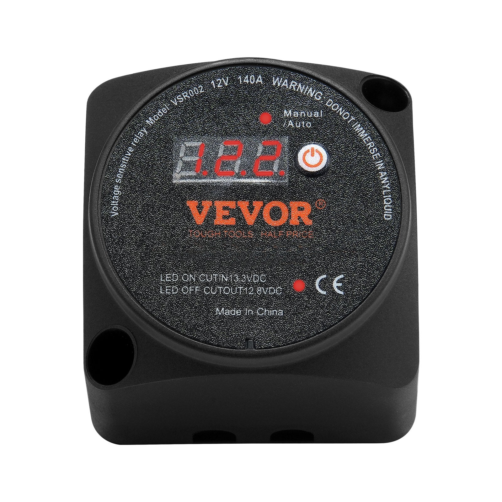 Dual Battery Isolator Kit, 140Amp, Manual and Auto Modes VSR Voltage Sensitive Relay with LCD Screen, Smart V952-FDCDJDQZJLCDFKCXLV9