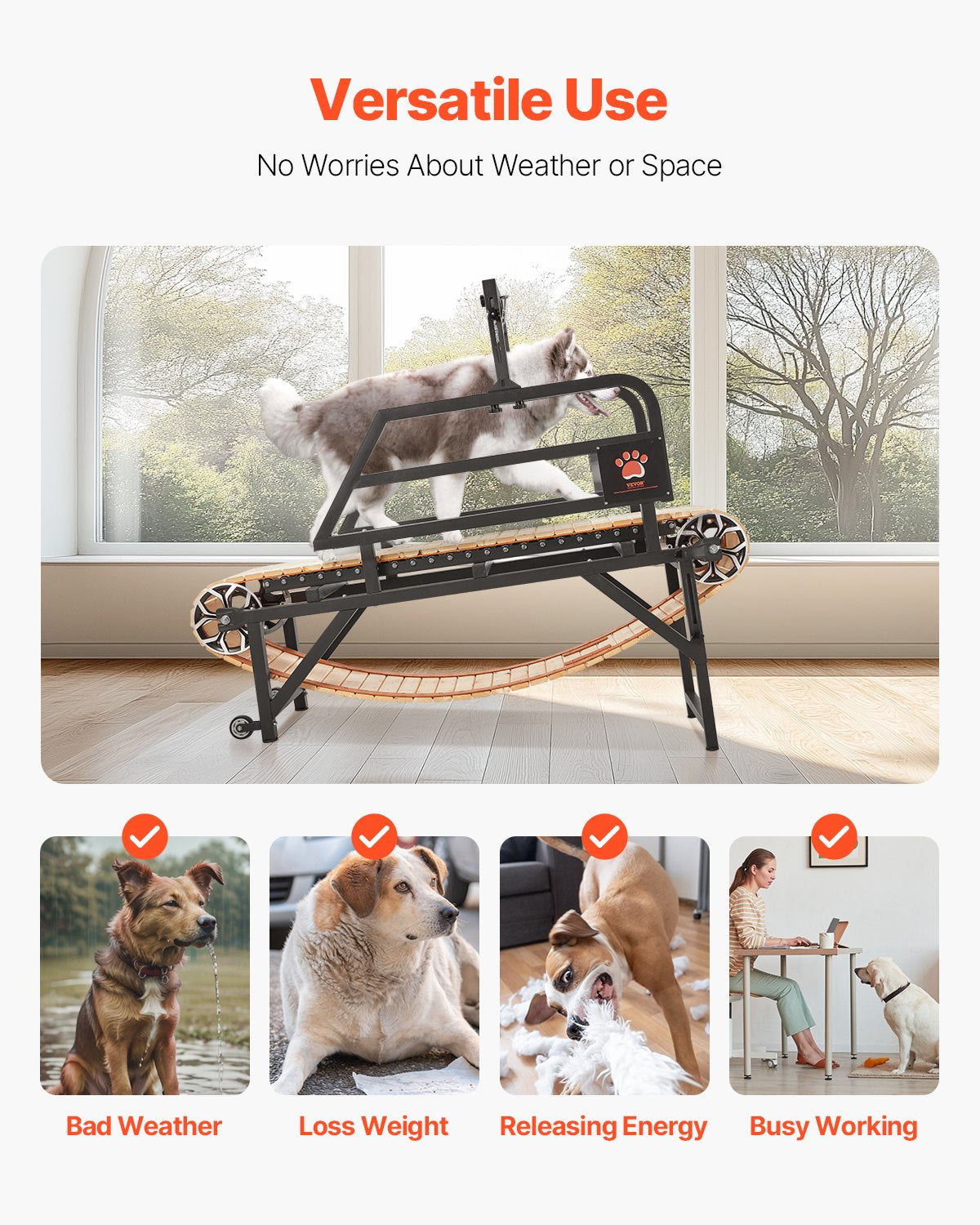 Dog Treadmill for Medium Dogs, 330lbs Weight Capacity, Dog Running Machine with Adjustable Ramps, 15.5" V952-FDDGGPBJZXQM3V0VLV0