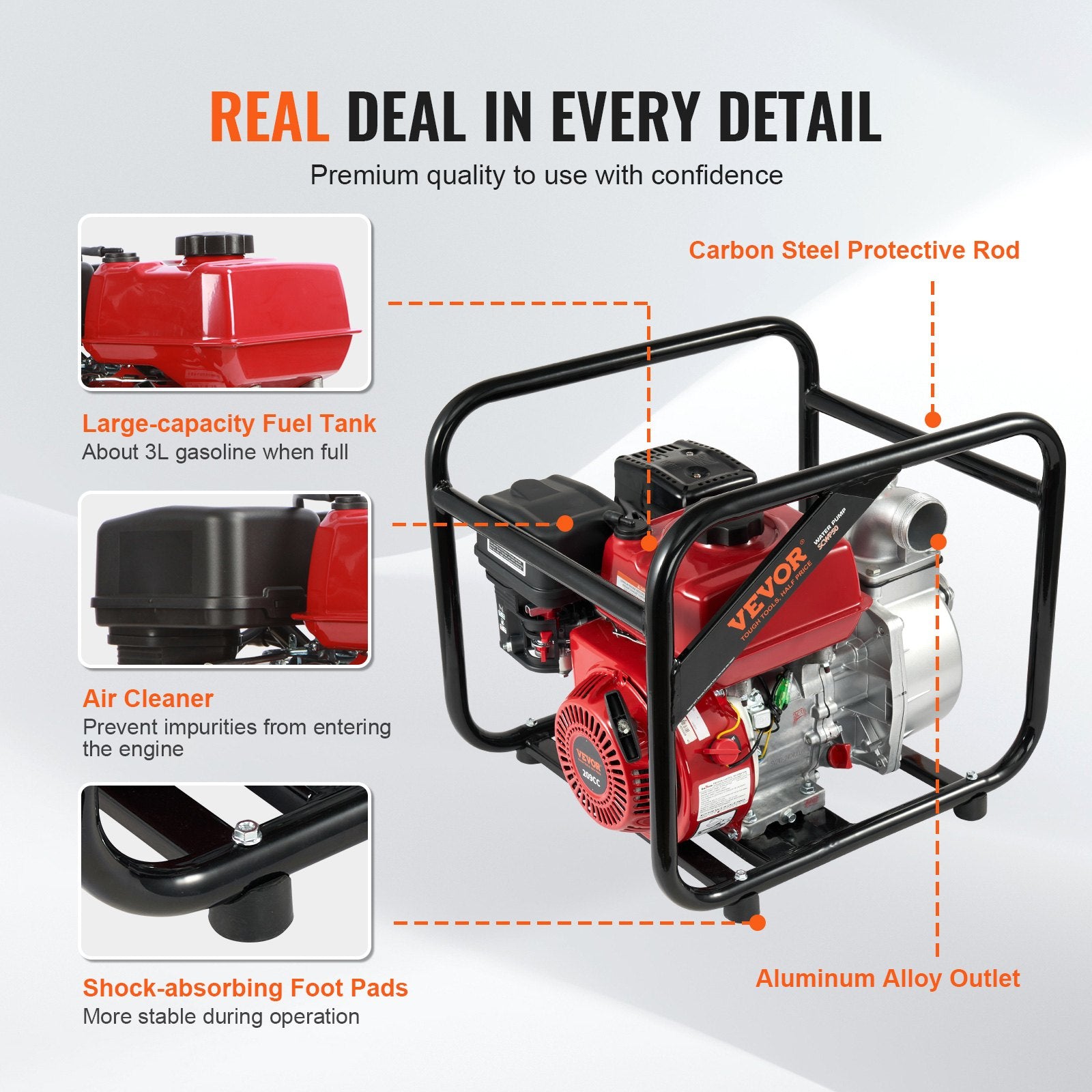 Gasoline Engine Water Pump Gas Powered Transfer Pump 50 mm 7HP 4-Stroke V952-FDJQDBKZJ2YCSOVT6V0