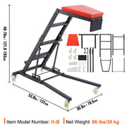 Automotive Topside Creeper, with Adjustable Height 48" to 76", 181.44KGS Capacity High Creeper, 4 Swivel V952-FDJXCTYHXHX4D070NV0