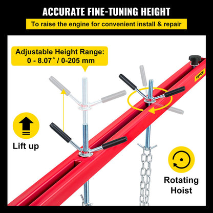 Engine Support Bar Engine Load Leveler 1100 Lbs Transmission w/ Dual Hook V952-FDJZCG1100LBSJTOPV0
