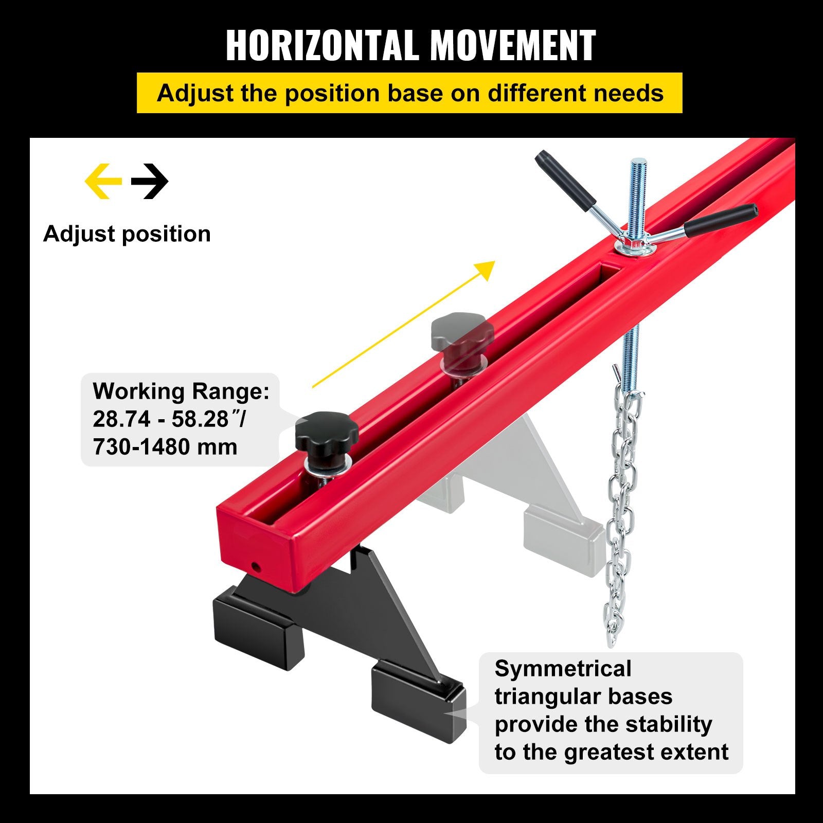 Engine Support Bar Engine Load Leveler 1100 Lbs Transmission w/ Dual Hook V952-FDJZCG1100LBSJTOPV0
