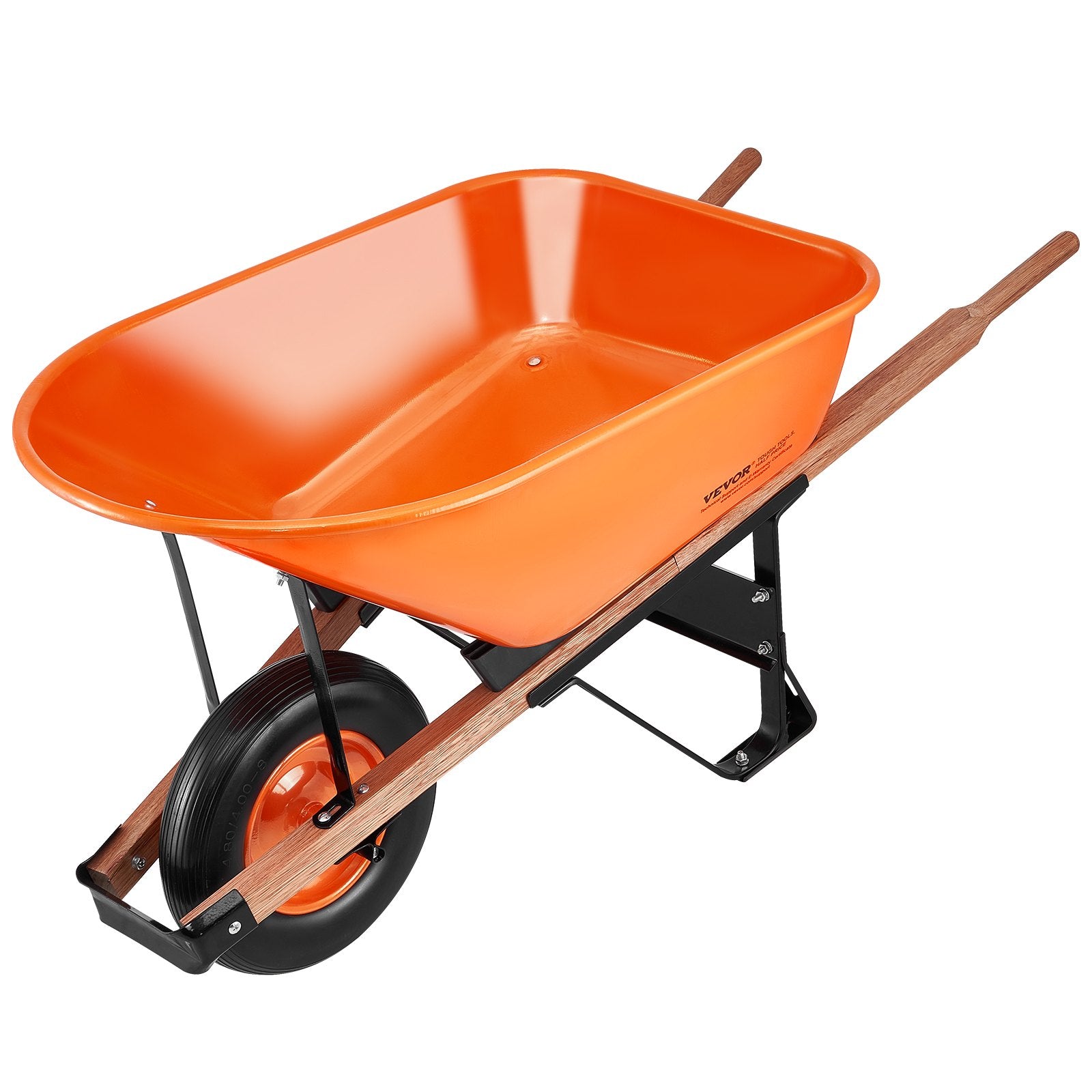 Wheelbarrow Cart One Wheel 6 Cu Ft Garden Dump Cart 330 lbs Utility Cart V952-FDL2LHYTC1JL101ICV0