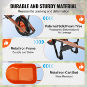 Wheelbarrow Cart One Wheel 6 Cu Ft Garden Dump Cart 330 lbs Utility Cart V952-FDL2LHYTC1JL101ICV0