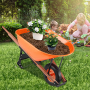 Wheelbarrow Cart One Wheel 6 Cu Ft Garden Dump Cart 330 lbs Utility Cart V952-FDL2LHYTC1JL101ICV0