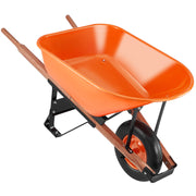 Wheelbarrow Cart One Wheel 6 Cu Ft Garden Dump Cart 330 lbs Utility Cart V952-FDL2LHYTC1JL101ICV0