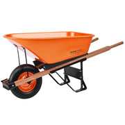 Wheelbarrow Cart One Wheel 6 Cu Ft Garden Dump Cart 330 lbs Utility Cart V952-FDL2LHYTC1JL101ICV0