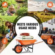 Wheelbarrow Cart One Wheel Garden Dump Cart 330 lbs Yard Utility Cart V952-FDL2LHYTC1JLDOIX6V0