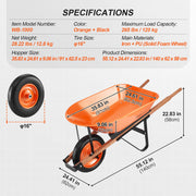 Wheelbarrow Cart One Wheel Garden Dump Cart 330 lbs Yard Utility Cart V952-FDL2LHYTC1JLDOIX6V0