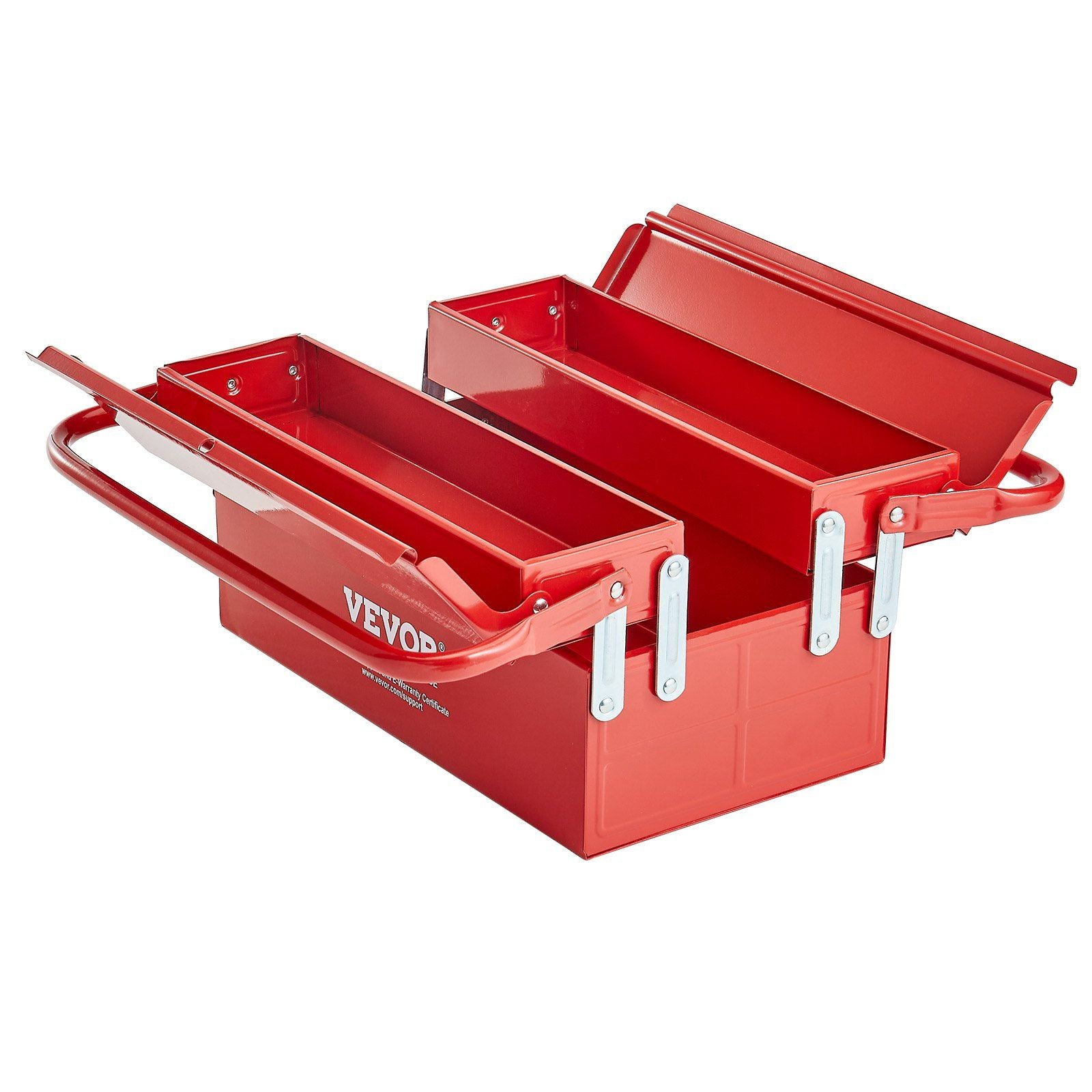 Metal Tool Box, 14-inch, 2-Tier 3-Tray Portable Folding Tool Chest Organizer with Handle & Lock Hole, Powder V952-FDSBXSGJX14I7NN0BV0