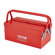 Metal Tool Box, 14-inch, 2-Tier 3-Tray Portable Folding Tool Chest Organizer with Handle & Lock Hole, Powder V952-FDSBXSGJX14I7NN0BV0