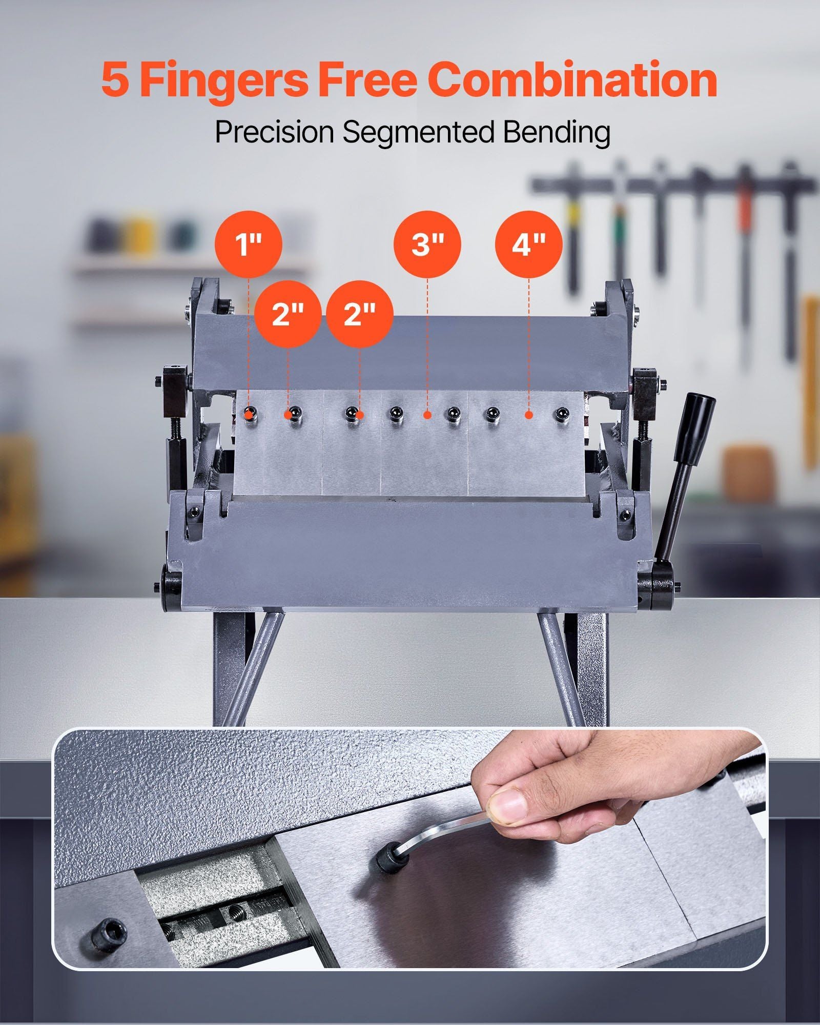 Box and Pan Brake, 305 mm Sheet Metal Bending Brake, 20-Gauge Mild Steel Capacity, 0-135 Degree Adjustable, V952-FDSWQZDQFDSWK6NDU001V0