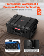 2.5 Cu.ft Weatherproof Hard Case, Waterproof Hard Case with Rolling Wheels and Retractable Pull Handle, IP67 V952-FFYLGX30LFYC2ZF5YV0