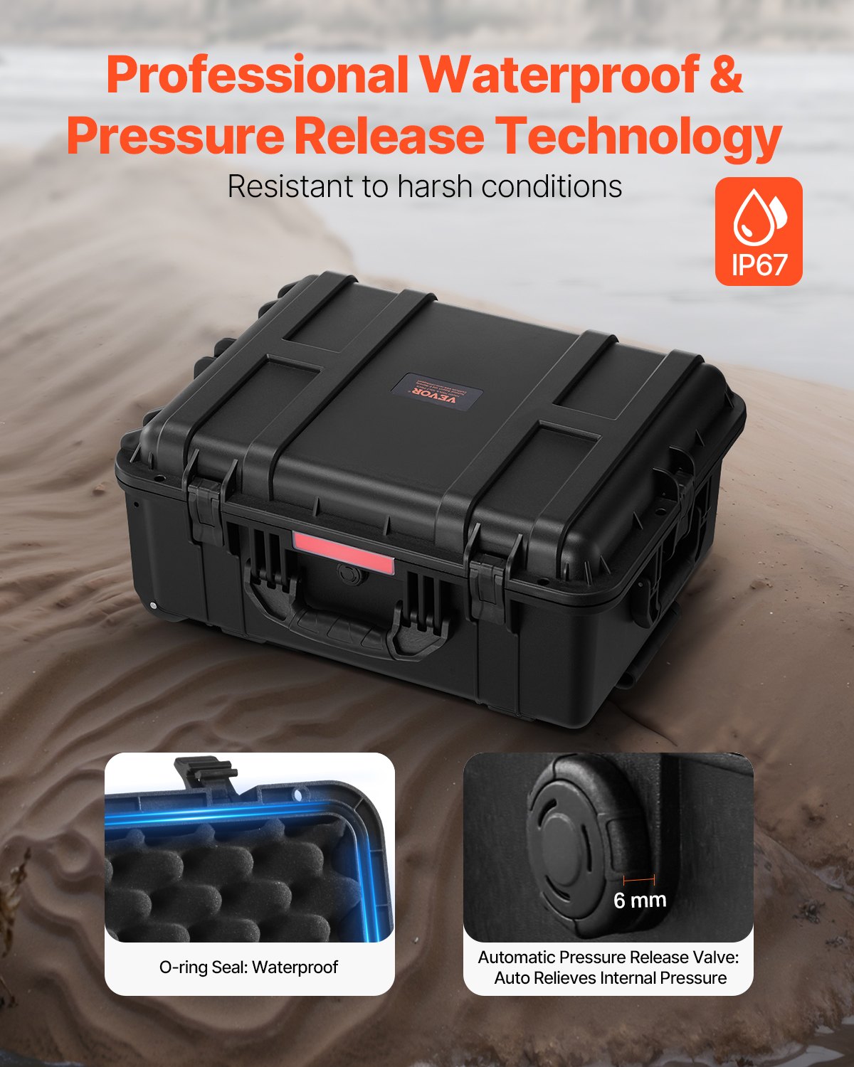 2.5 Cu.ft Weatherproof Hard Case, Waterproof Hard Case with Rolling Wheels and Retractable Pull Handle, IP67 V952-FFYLGX30LFYC2ZF5YV0