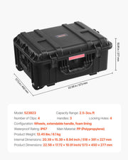 2.5 Cu.ft Weatherproof Hard Case, Waterproof Hard Case with Rolling Wheels and Retractable Pull Handle, IP67 V952-FFYLGX30LFYC2ZF5YV0