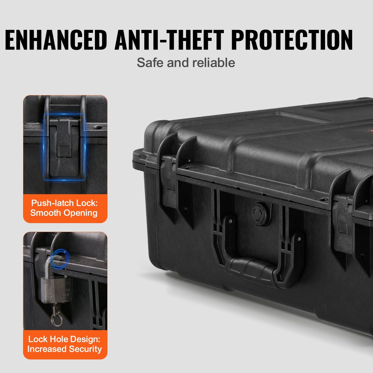 Weatherproof Hard Case, Heavy Duty Protective Dry Box Case with Pre-cut Foam, and Retractable Pull Handles V952-FFYSTX2025CU96KGUV0