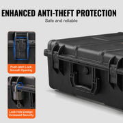 Weatherproof Hard Case, Heavy Duty Protective Dry Box Case with Pre-cut Foam, and Retractable Pull Handles V952-FFYSTX2025CU96KGUV0