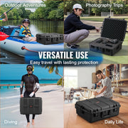 Weatherproof Hard Case, Heavy Duty Protective Dry Box Case with Pre-cut Foam, and Retractable Pull Handles V952-FFYSTX2025CU96KGUV0