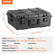 Weatherproof Hard Case, Heavy Duty Protective Dry Box Case with Pre-cut Foam, and Retractable Pull Handles V952-FFYSTX2025CU96KGUV0