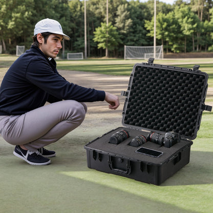 Weatherproof Hard Case, Heavy Duty Protective Dry Box Case with Pre-cut Foam, and Retractable Pull Handles V952-FFYSTX2025CU96KGUV0