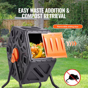 Compost Bin 18.5 Gal Composter Tumbler Rotating Outdoor with Sliding Door V952-FGDFJ185JL00JRFPDV0