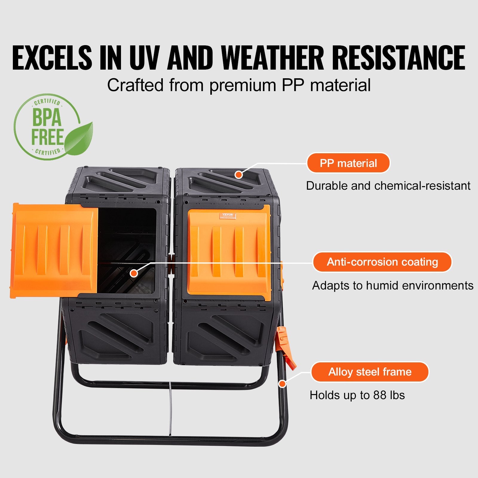 Compost Bin 37 Gal Dual-Chamber Composter Tumbler Rotating Sliding Doors V952-FGDFJ37JL000EYX7CV0
