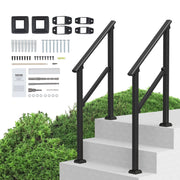 2 PCS 2-3 Handrails for Outdoor for Seniors Porch Deck Black Square Tube V952-FGDHGZLSLZFS730X7V0
