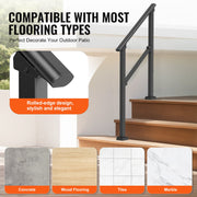 2 PCS 2-3 Handrails for Outdoor for Seniors Porch Deck Black Square Tube V952-FGDHGZLSLZFS730X7V0