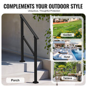 2 PCS 2-3 Handrails for Outdoor for Seniors Porch Deck Black Square Tube V952-FGDHGZLSLZFS730X7V0