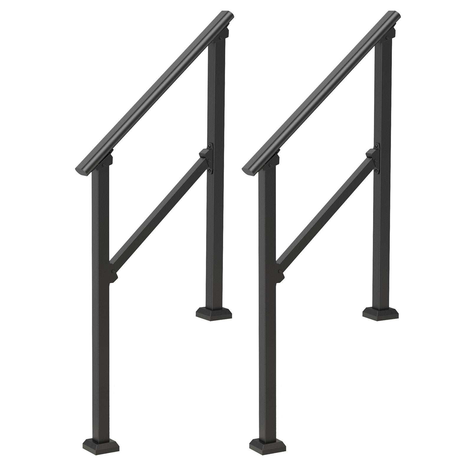 2 PCS 2-3 Handrails for Outdoor for Seniors Porch Deck Black Square Tube V952-FGDHGZLSLZFS730X7V0
