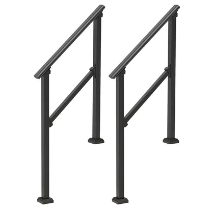 2 PCS 2-3 Handrails for Outdoor for Seniors Porch Deck Black Square Tube V952-FGDHGZLSLZFS730X7V0