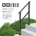 Handrails for Outdoor Steps, 2-3 Step Stair Hand Rail Kit, Transitional Carbon Steel Railings with V952-FGDHGZLSLZFSFYEP9V0
