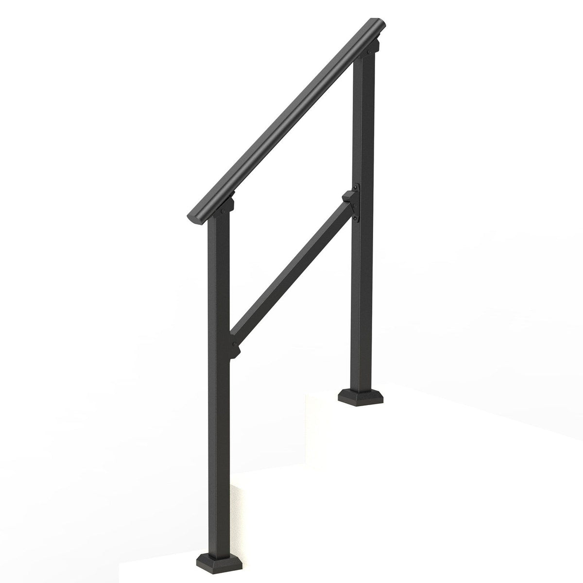 Handrails for Outdoor Steps, 2-3 Step Stair Hand Rail Kit, Transitional Carbon Steel Railings with V952-FGDHGZLSLZFSFYEP9V0